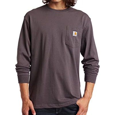 Men's Loose Fit Heavyweight Long-Sleeve Pocket T-Shirt